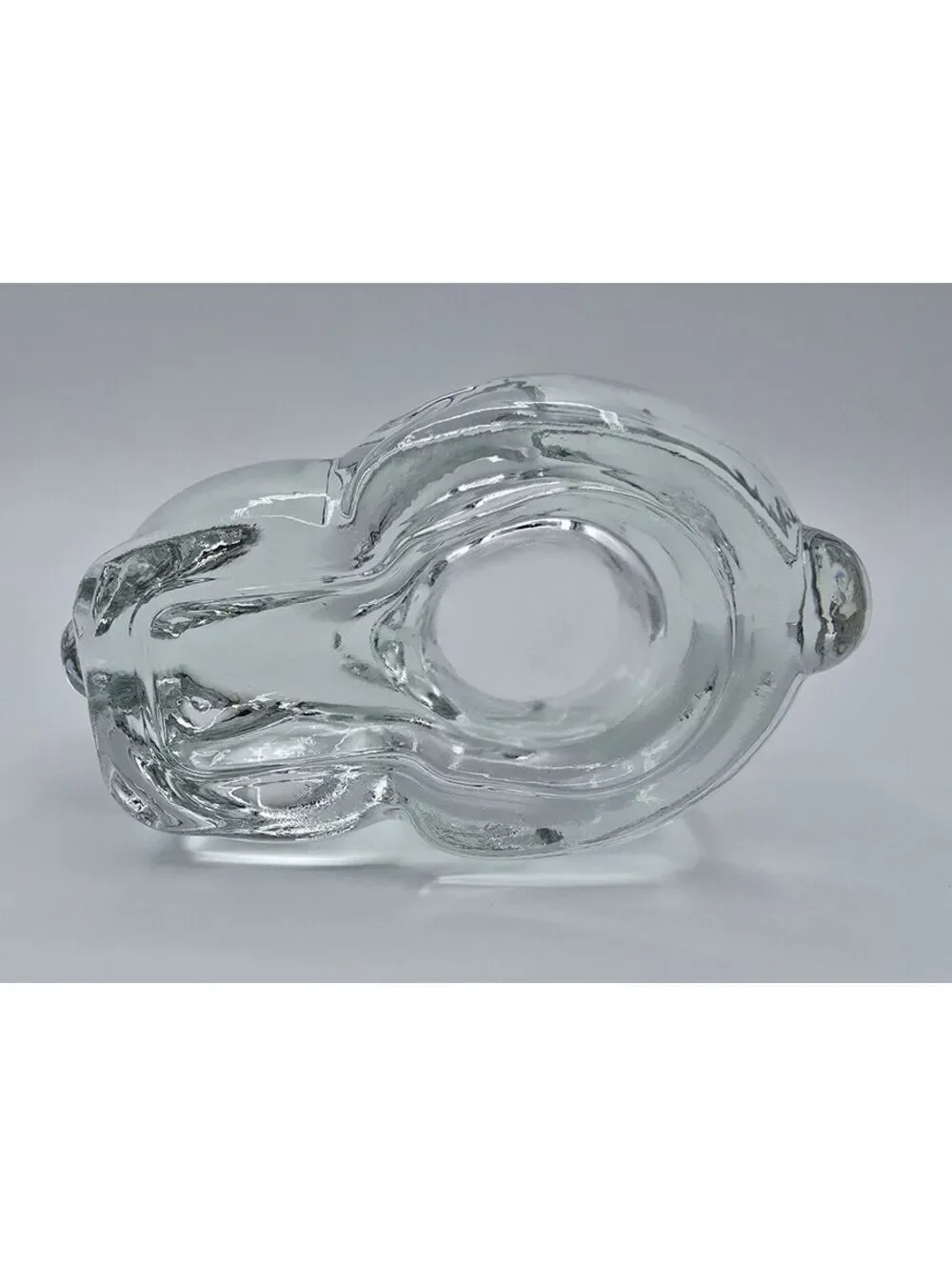 Vintage Clear Indiana Glass Bunny Rabbit Tealight Votive Candle Holder Clear